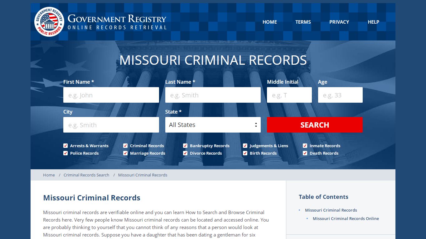 Missouri Criminal Records | Free Missouri Criminal Records ...